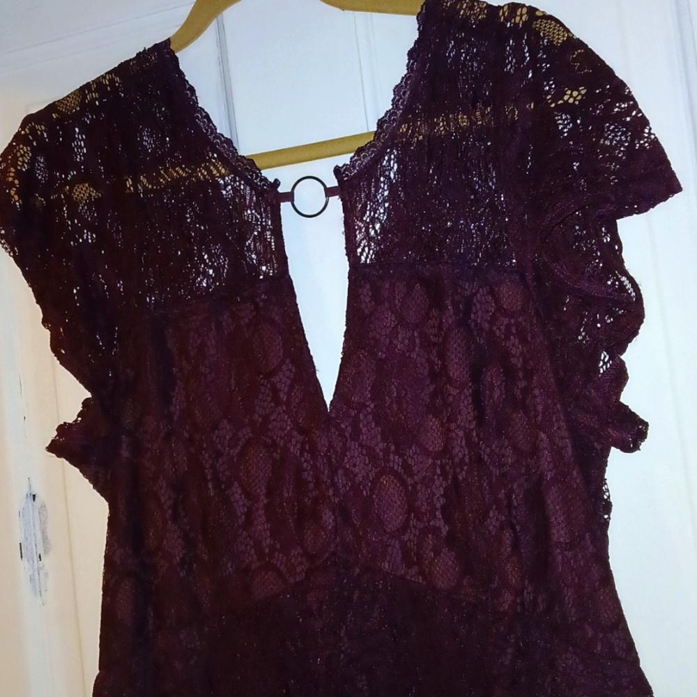 Torrid size 2 burgundy lace dress